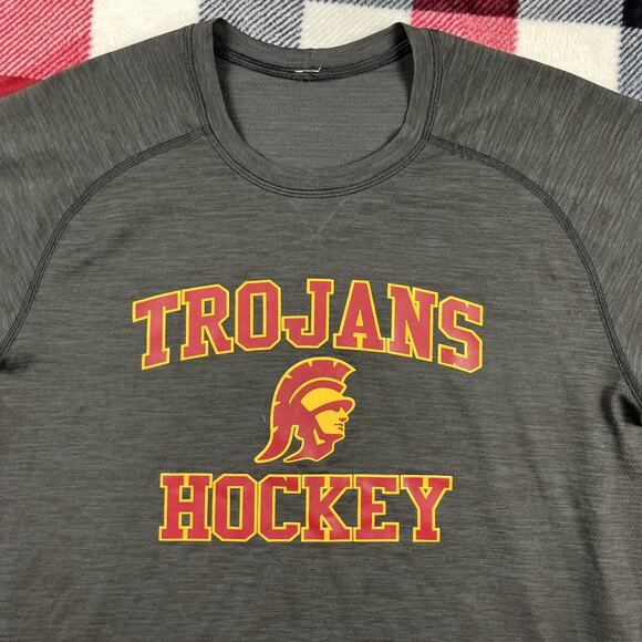 Lululemon USC Trojans Hockey Vent T Shirt Mens M Black Short Sleeve Crew Gym - Picture 2 of 7